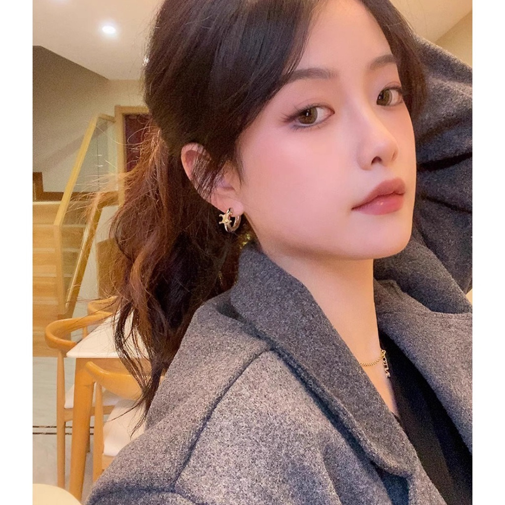 hot sell High end vintage French style Arc de Triomphe plated with gold and silver contrasting earrings with circular ear loops and buckles ddmySat