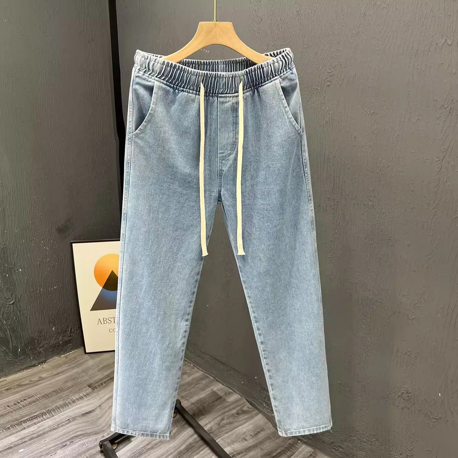Mens Casual Loose Straight Leg Jeans Thin Wear Resistant Spring Autumn Vintage Workwear Durable Cotton Denim Trousers 260127