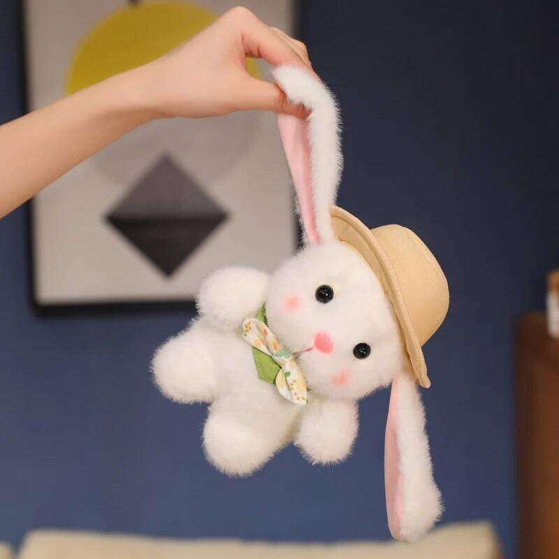 23cm Adorable Rabbit Plush Toy with Hat - and Cuddly Stuffed Animal Super Soft Gift for Kids, Girls, Bunny Lovers Y260128