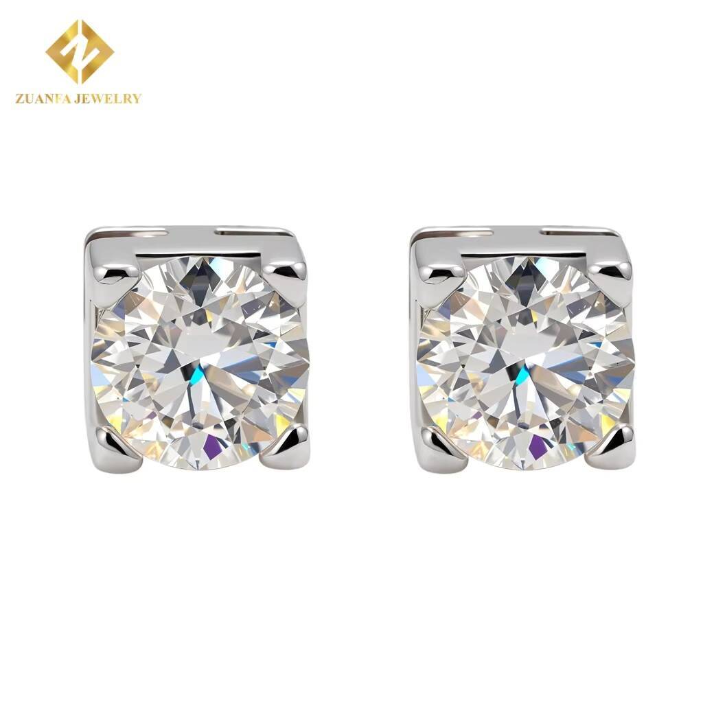 Wholesale Luxury Moissanite Earrings VVS 925 Silver GRA Certified 3mm 4mm 5mm 65mm Pass Diamond Tester