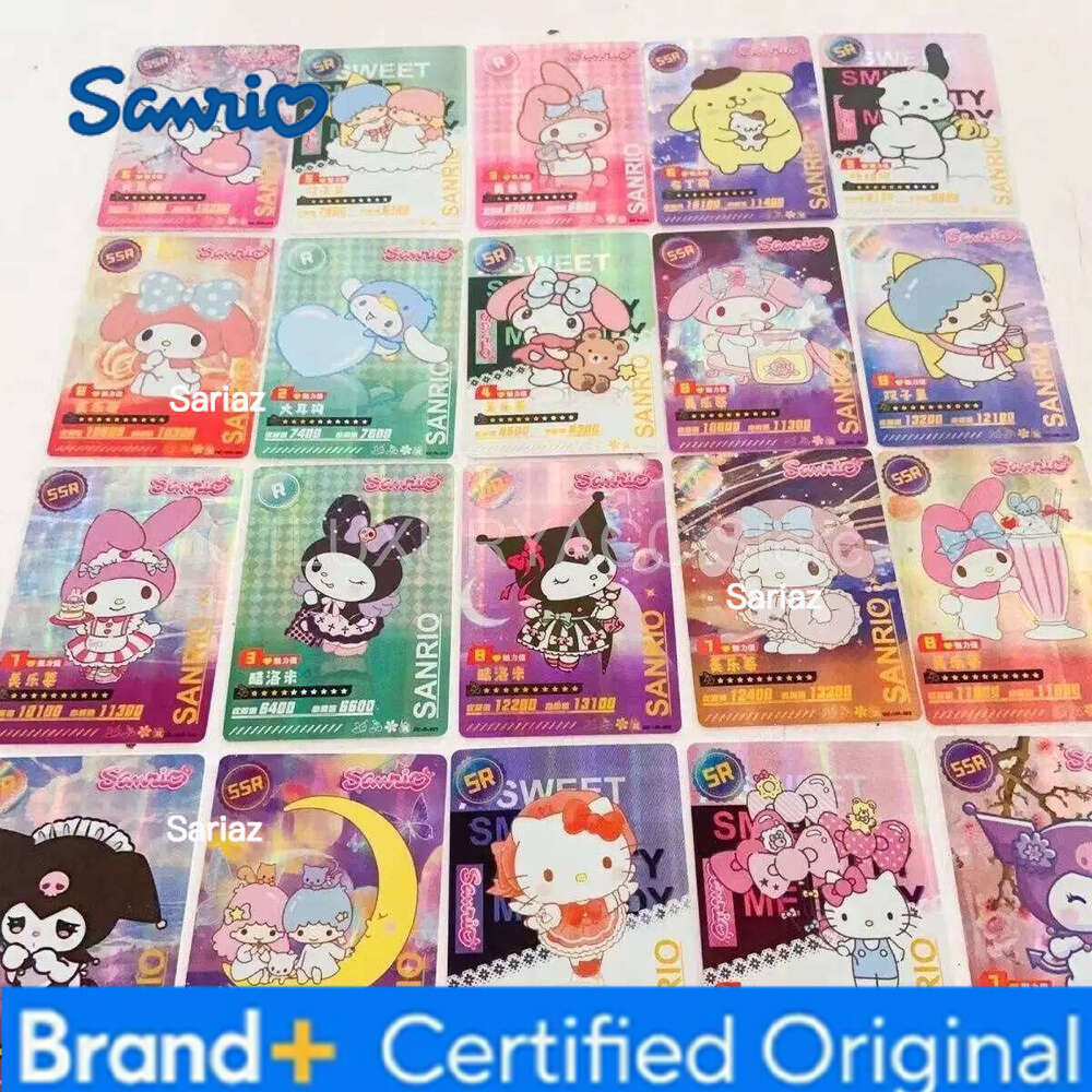 Sanrio Newest Kuromi Hello Kitty Shining Cartoon My Melody Cinnamoroll Trading Card Children Table Toys Christmas Gifts H2601301