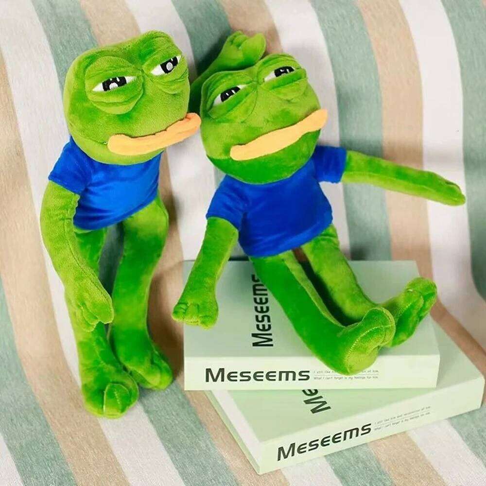 45cm Toy Soft Stuffed Pillow Magic Expression Pepe The Sad Frog Animal Plush Doll Birthday GIfts For Girls Boys Y260128