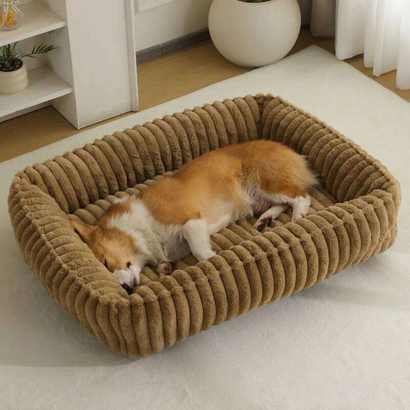EFF Rectangle Plush Winter Warm Mat Small Medium Big Pet Dog Bed Kennel Puppy Sofacama Cat Cushion Pets Sofa Accessories 26W01130