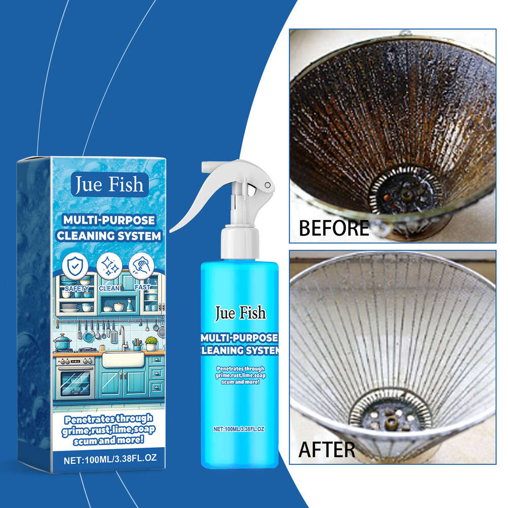 Jue-Fish Grease Foam Cleaner Multi-Functional Gentle Stain Remover Kitchen Stove Cleaning Supplies S260130