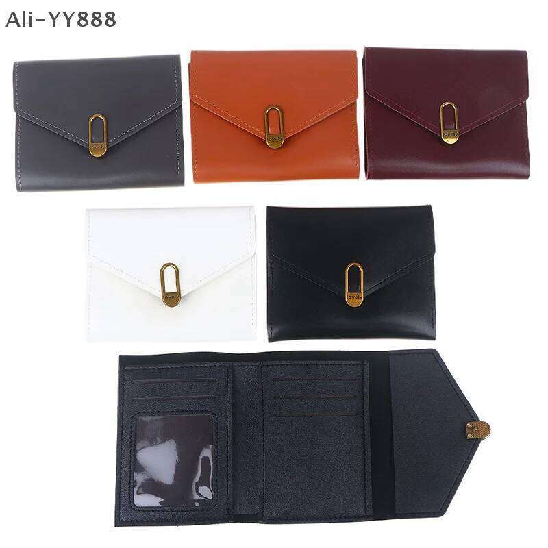 Short Three Fold PU Multi Slot Card Bag Zero Wallet Purses For Women Z260130