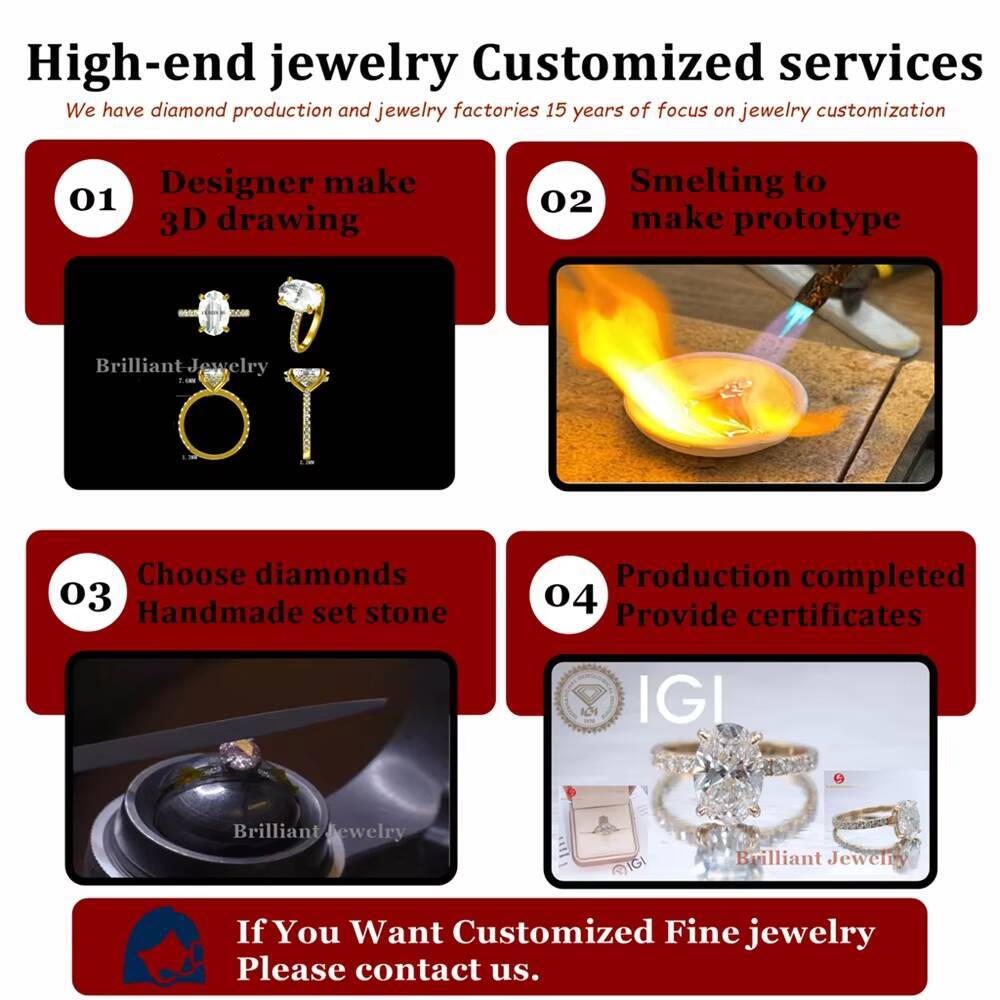 IGI Certified HPHT CVD D VVS1 Lab Grown Diamond 1CT 2CT 3CT 14K 18K Solid Gold Jewelry Lab Diamonds Engagement Ring Women