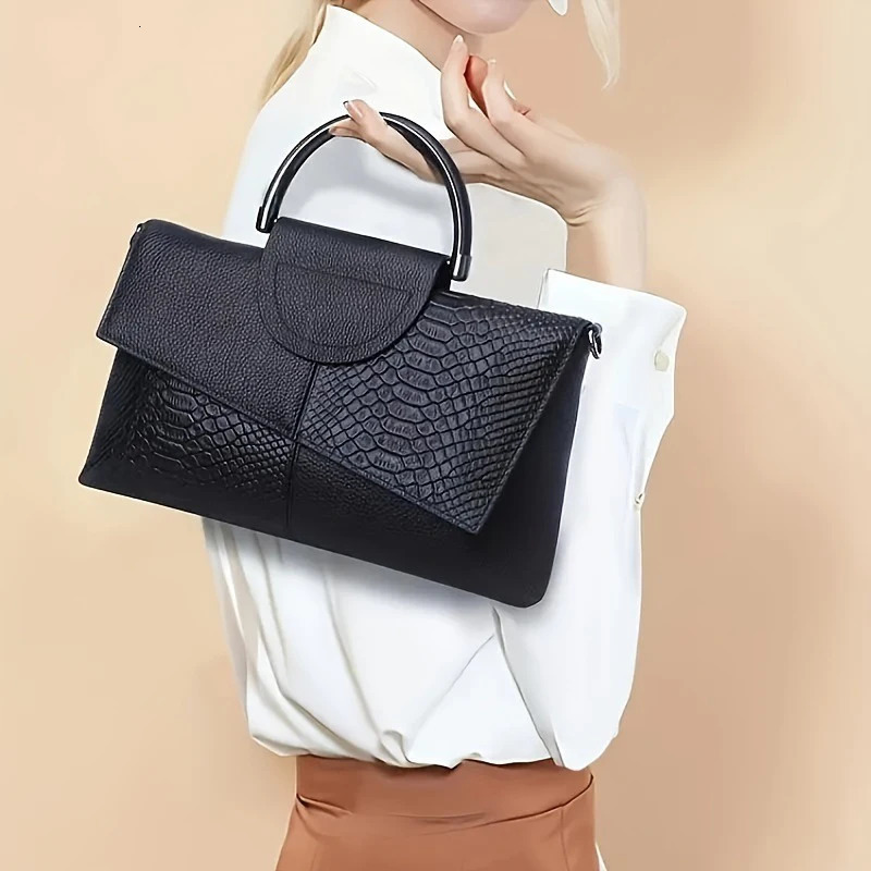PU Synthetic Leather Womens Shoulder Crossbody Bag Fashion Casual Dinner Wedding Alligator Pattern Flap Handbag and Purse 260129