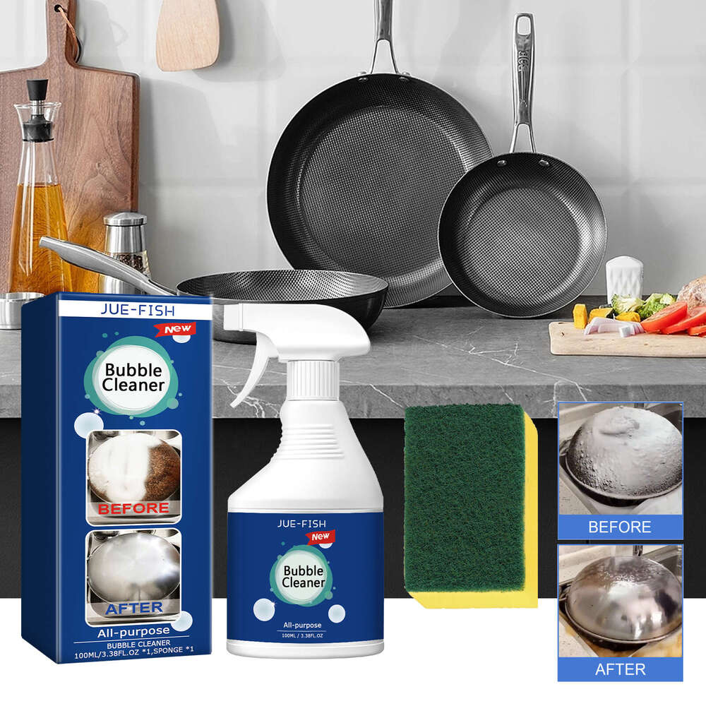 Jue-Fish Kitchen Foam Range Hood Stove Exhaust Pipe Wall Kitchenware Grease Cleaner S260130