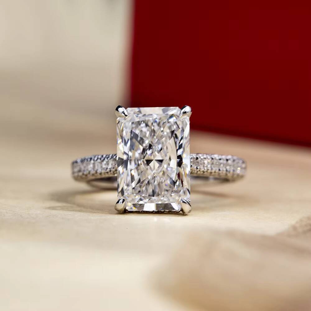 MSR-1713 Custom for Valentines Day Gift 18K Solid Gold With 383carat Radiant Cut Lab Grown Diamond Engagement Ring