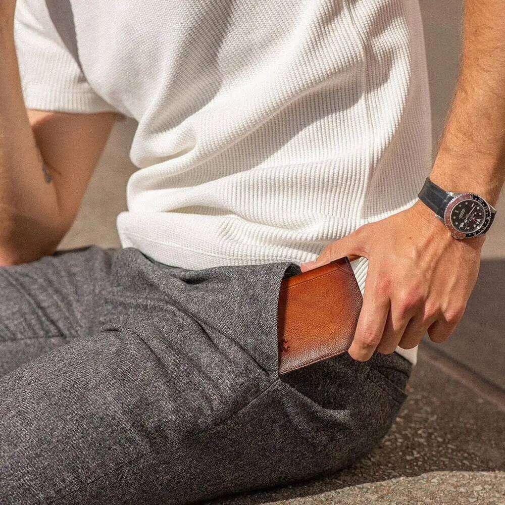 HUMERPAUL Slim Soft Real Leather Wallet for Men RFID Blocking Bifold Multi-card Card Holder ID Purse Male Thin Front Pocket Z260130