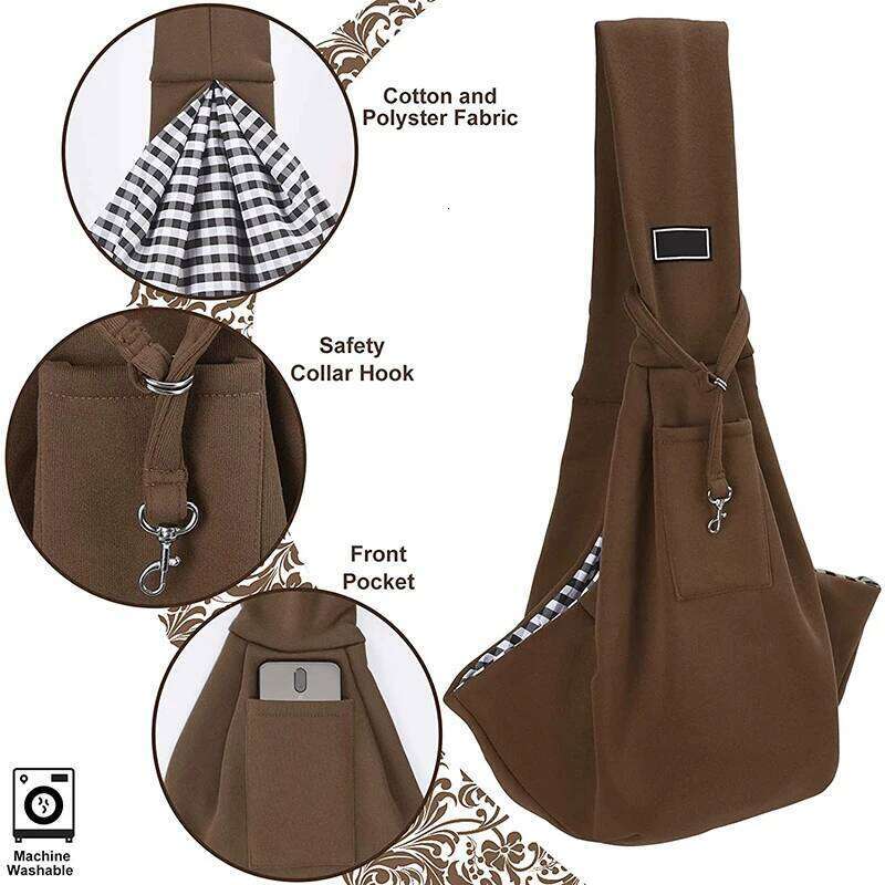 Benepaw Fashion Sling For Small Dogs Comfortable Wide Shoulder Strap Secure Hook Pet Carrier Durable Puppy Carrying Bag Travel 26H0130