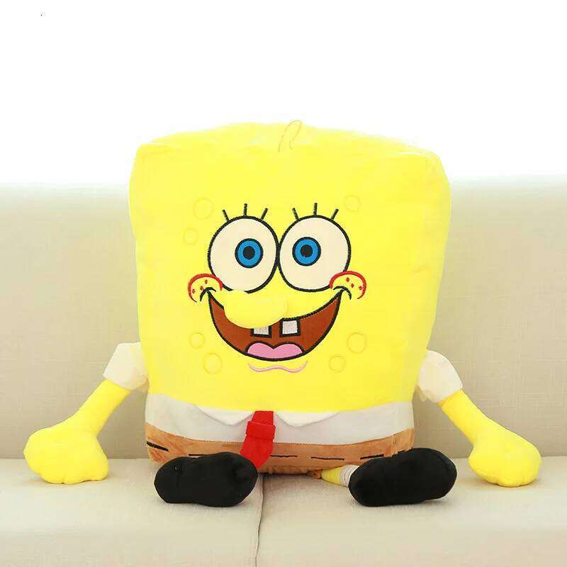 2pcs/lot 35cm Cute SpongeBob Patrick Star Plush Toy Very Soft Hug Pillow Stuffed Cartoon Anime Plushies Kawaii Doll Xmas Gifts Y260128
