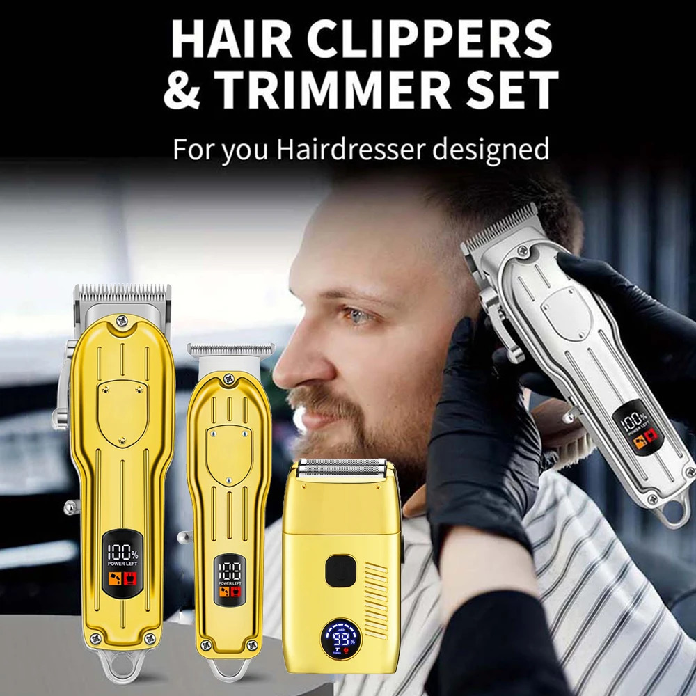 Professional Hair Clippers Electric Razor Shavers Men Rechargeable Clippers and Trimmers Beard Trimmer Barber Kit 260129