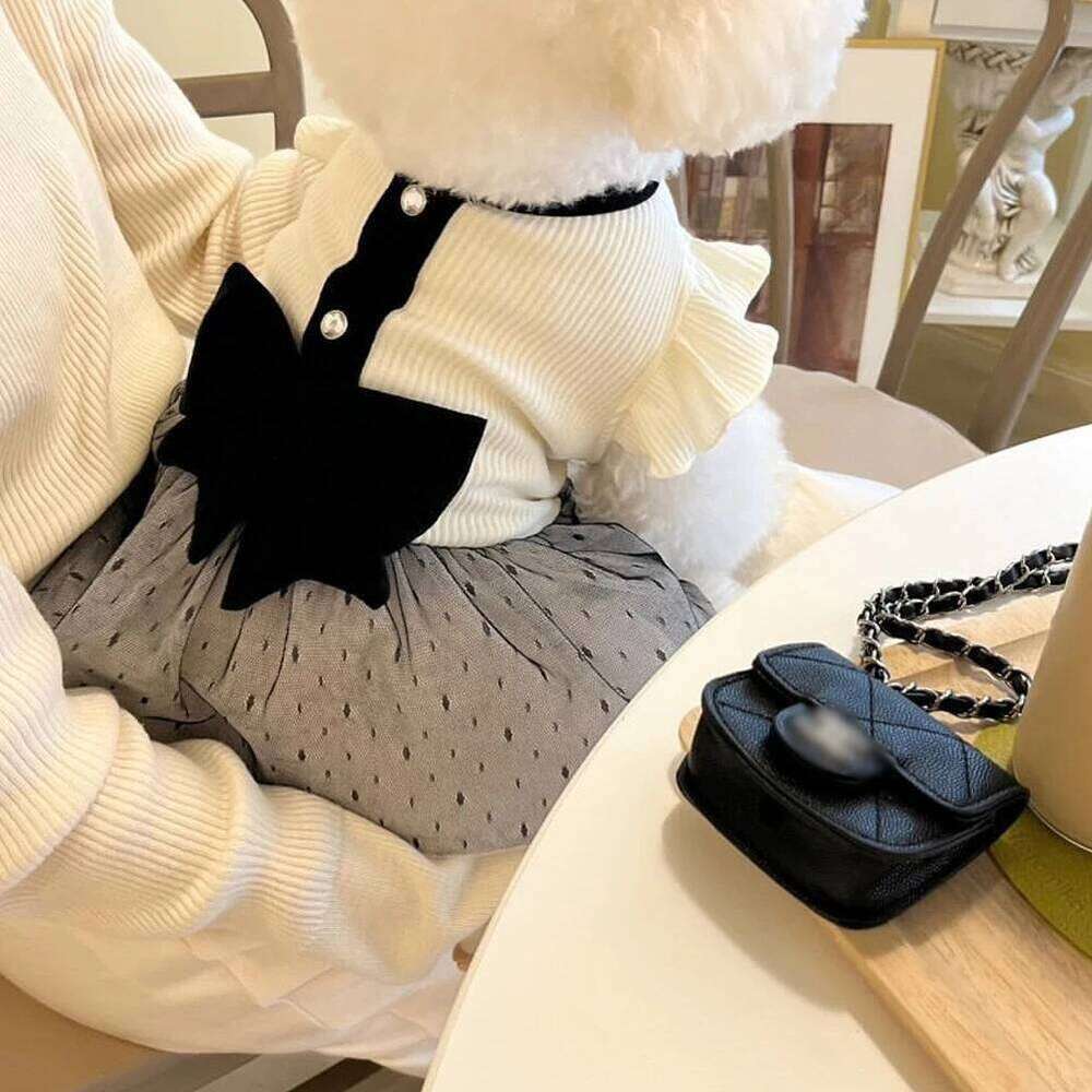 Luxury Dress for Small Summer Puppy Clothes Bow Lace Skirt Black White T-Shirt Girls puppy Costume Chihuahua Vest H260129