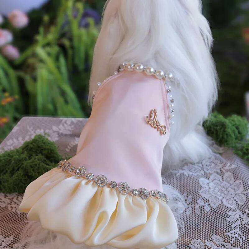 Small Clothes Thin Puppy Dress Luxury Cool Breathable Silk Feel Princess Dog Clothing chihuahua Pomeranian Apparel Costume H260130