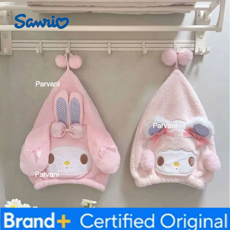 Sanrio Japanese Anime Cartoon Kawaii My Melody DryingTowel Cap Bath Turban Super Absorbent Quick Dry Head Wrap for Girls Home Use H260130
