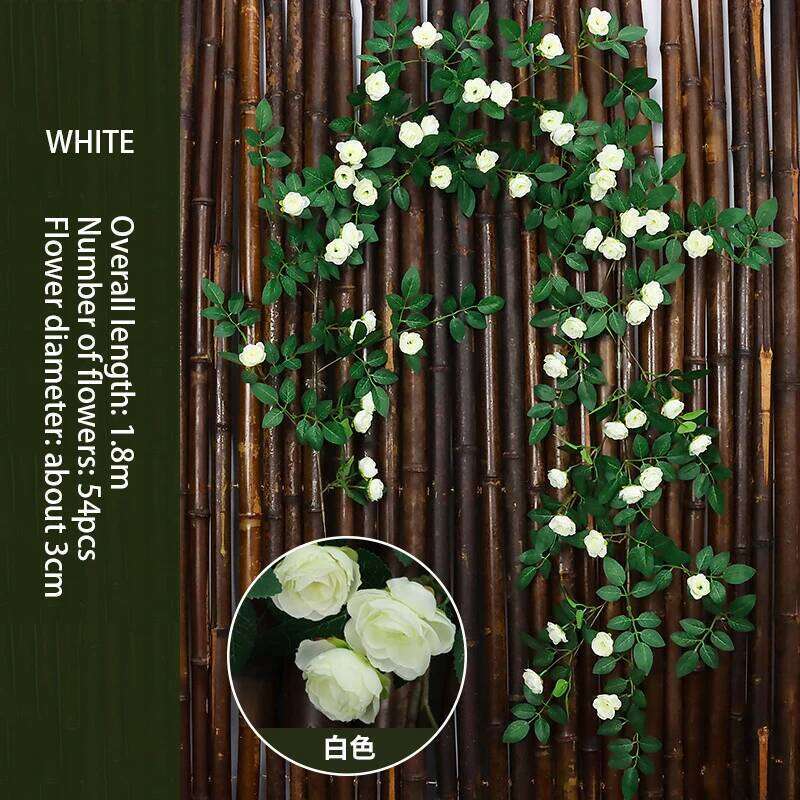 Pink Simulated Rose Fake Flowers Vine Vines Plastic Ceiling Wedding Background Simulation Flower Home Decoration Y260130
