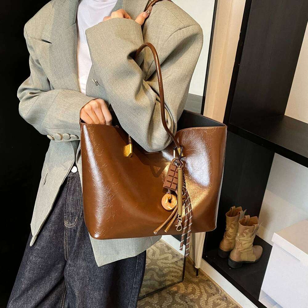 PU Leather Solid Color for Women Fashion Zipper Pu Women's Handbags Single Shoulder Tote Bag Large Capacity Handbag Z260130