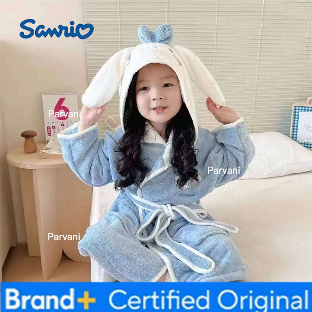 Sanrio Cinnamoroll My Melody Girl Nightgown Hot Kuromi Kawaii Child Long Style Pajamas Cartoon Gift New Cute Bathrobe H2601301