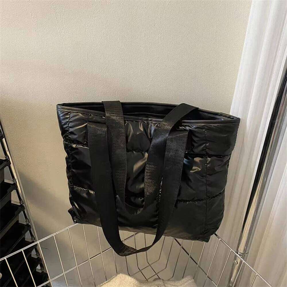 Fashion Ladies Tote Handbags Large Capacity Cotton Padded Shopping Bag Rhombus Portable Handbag Quilted Solid for Leisure Travel Z260130