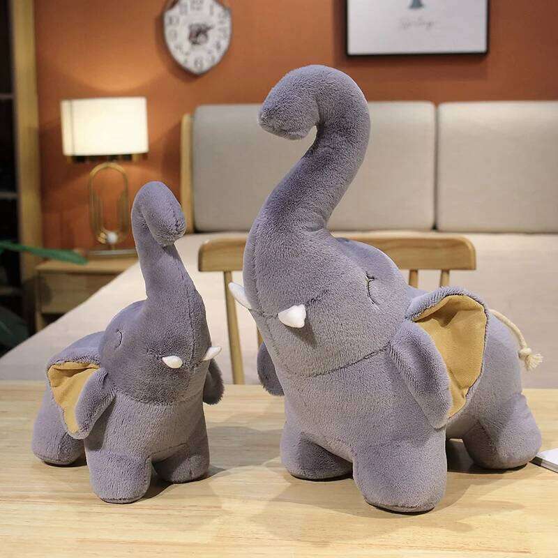 28cm/11.02in Plush Toy Doll Pink and Gray Happy Elephant for Kids&Girlfriend Holiday Birthday Xmas Gifts Home Decor Y260128