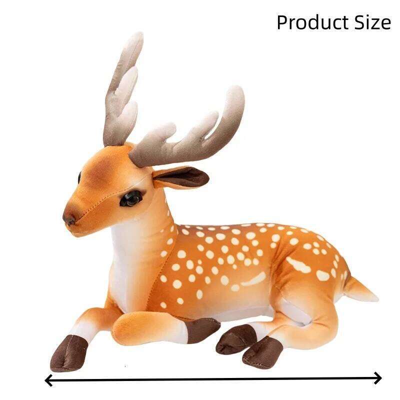 Plush Toy Elk Simulated Sika Cute elf Deer Christmas Sofa Room Decoration Birthday Gifts for Kids Y260128