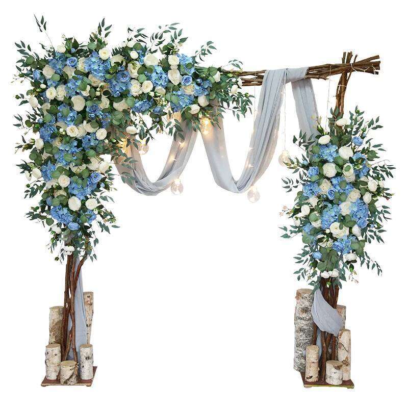 Simulation Blue Wedding Arch Decorative Floral Artificial Rose Peony Flower Row DIY Outdoor Screen Welcome Decor Hanging Flowers Y260130