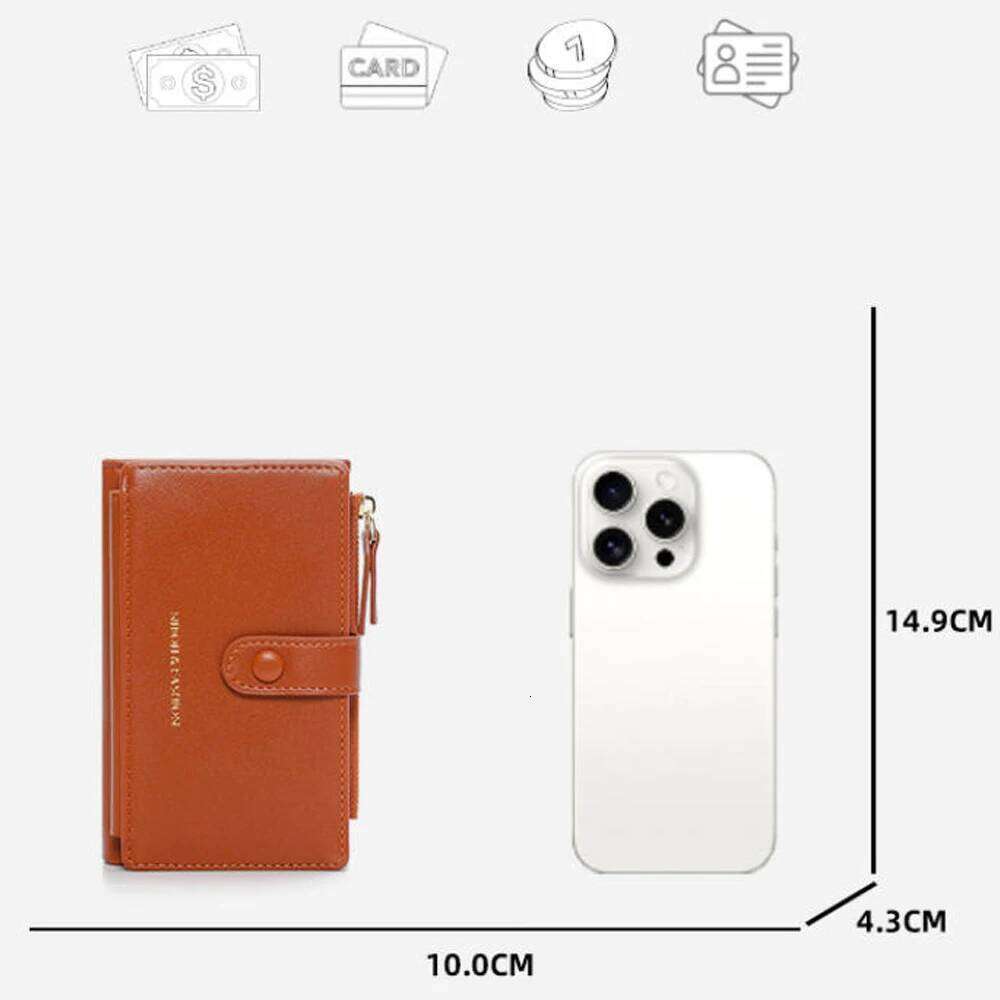 Short Simple Pu Leather Wallet Zipper Coin Purse Anti-Wrinkle Female Money Bag Daily Use Pocket Gifts For Women Z260130