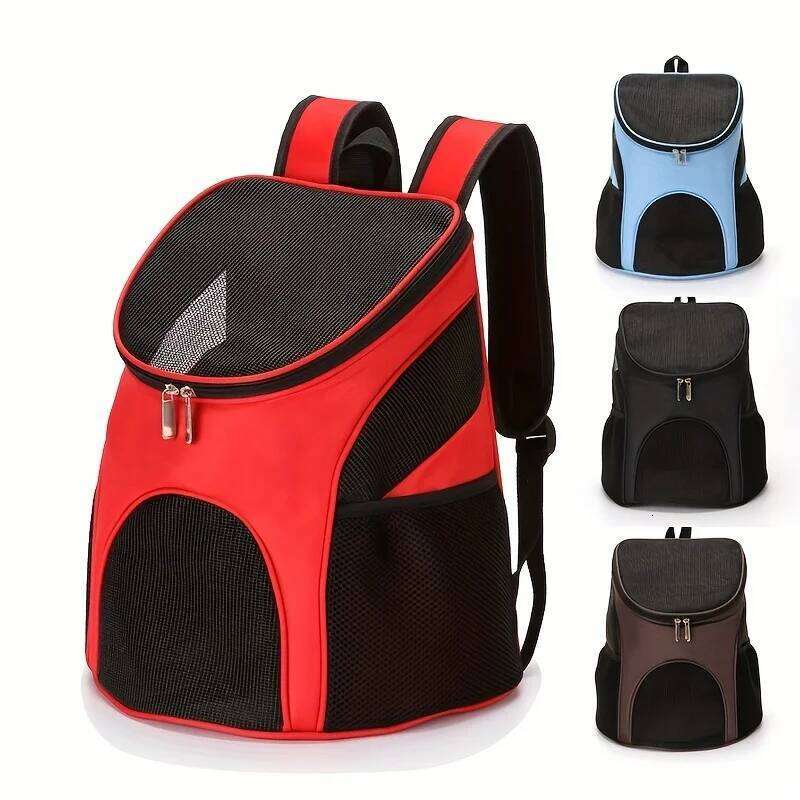 1pc Nylon Material Pet Large Capacity Breathable Portable Backpack Suitable For Small Dog 26H0130