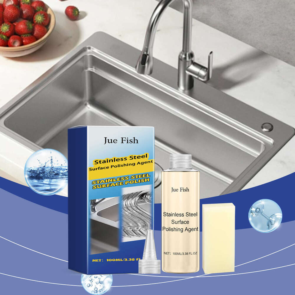 Jue-Fish Stainless Steel Agent Cleaning Stain Removal Polishing Bright Gentle Maintenance Care Cleaner S260130