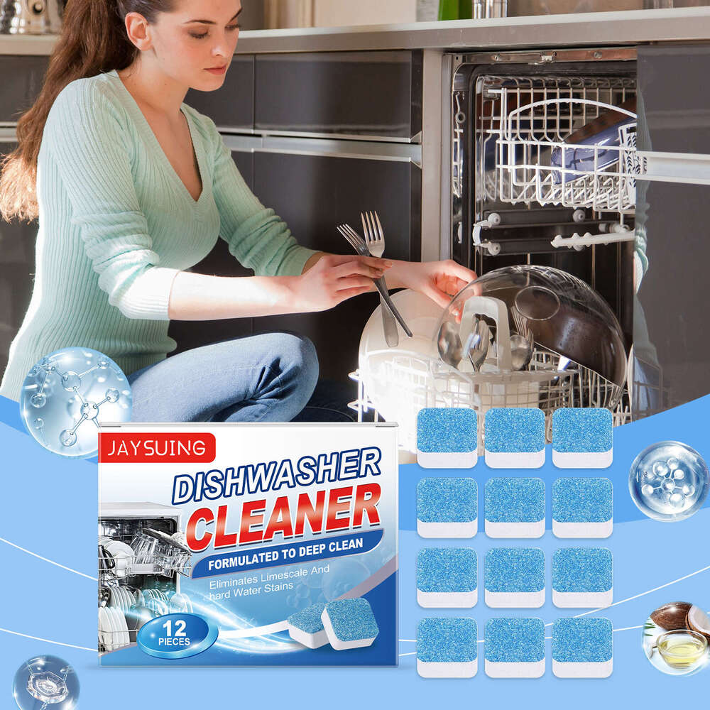 JAYSUING Effervescent Tablets Remove Grease and Stains Household Kitchen Dishwasher Cleaning Odor S260130