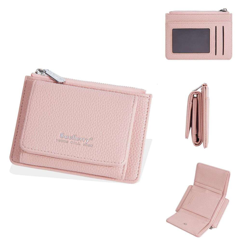 Fashionable Lychee Pattern Card Holder with Cash Slot Pu Leather Ultra-Thin Minimalist Unisex Travel Wallet Z260130