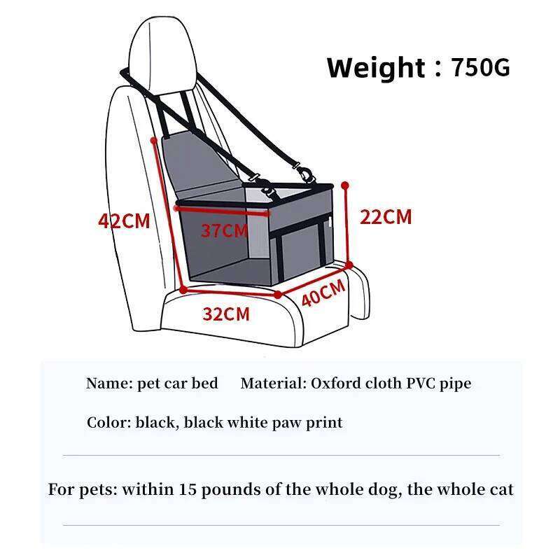 Pet Car Carrier Seat Waterproof Basket Folding Hammock High quality Carriers Bag For Cat Dogs Safety Travelling Mesh Bags 26H0130