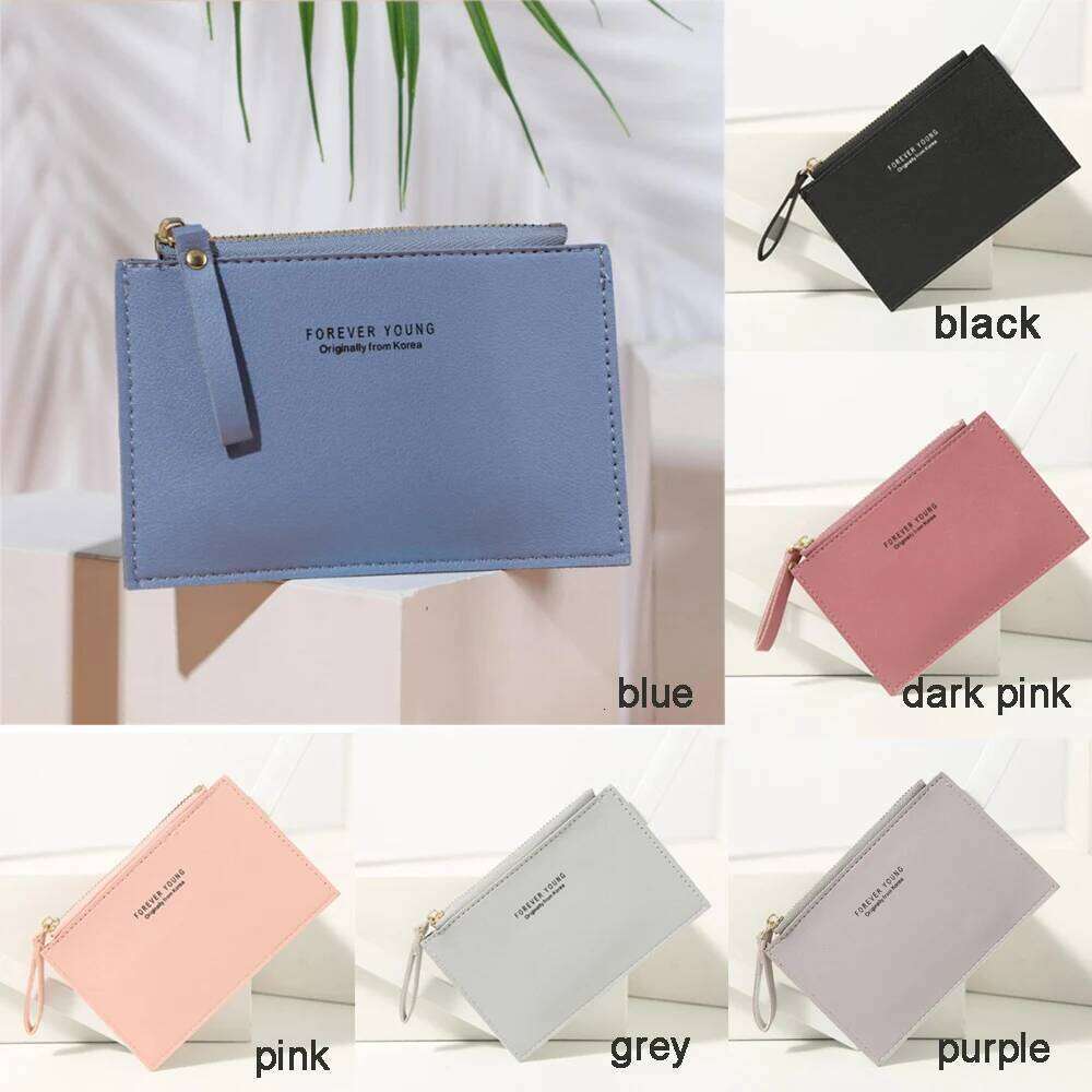 Gift Girls Ladies Name Short Purse Holder Pure Color Mini Business Wallet Z260130