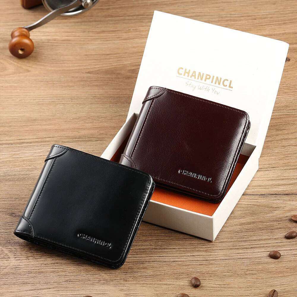 CHANPINCL Genuine Cow Leather Men Wallet Luxury Short Tri-Fold First Layer Cowhide Purse Male Business Horizontal Fashion Z260130