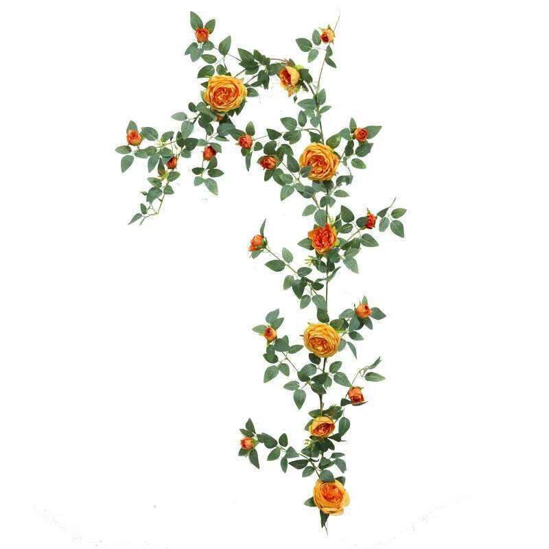 Artificial Sweetheart Roses Vine Silk Flowers Rattan Cafe Decorative Simulation Rose Plant Fake Flower Vines Bar Decoration W260130