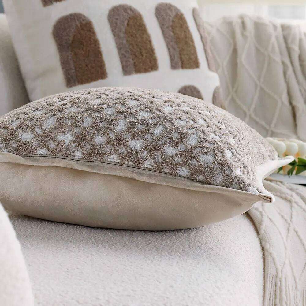 Pillow Case Jacquard Cushion Ultra Soft Throw Pillow Cover For Sofa Living Room Ins Creamy Style Home Decor Funda Cojines De 45X45cm