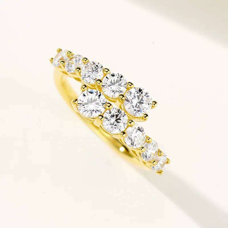 s925 sterling silver moissanite double round diamond open ring, suitable for daily wear, matching dresses, weddings, gifts XJ260130