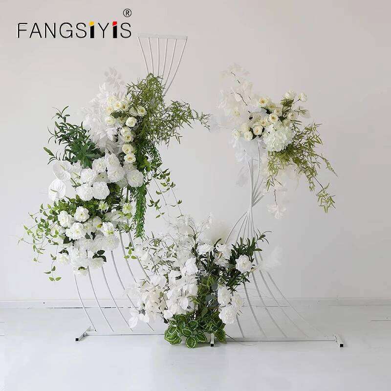 White flowers plants leaf Wedding Arch Decor Floral Arrangement Table Centerpieces Ball Party Event Hanging Corner Flowers decor W260130