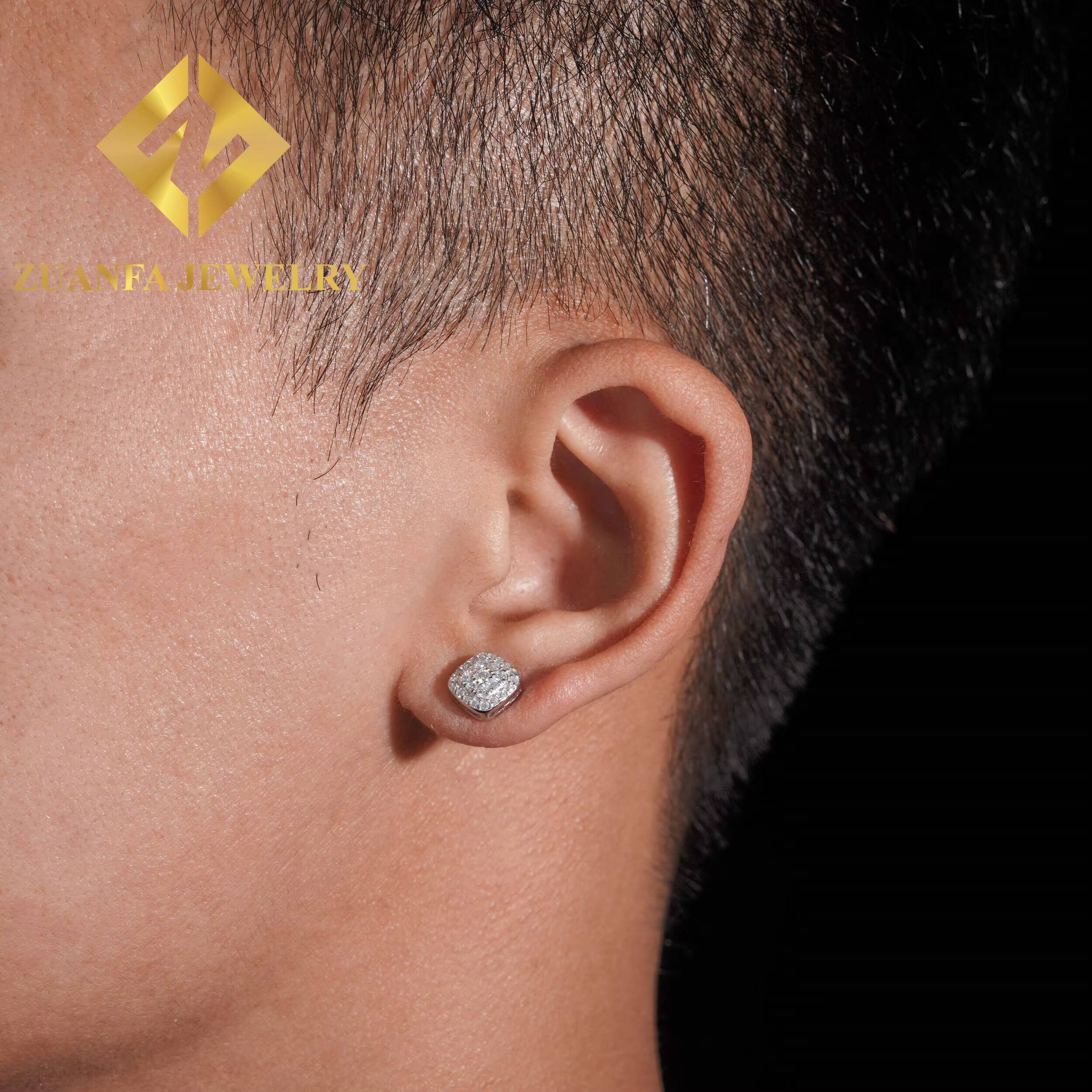 Classic Earring Fine Jewelry 925 Sterling Silver VVS Moissanite Stud Earring Hip Hop Earring Jewelry Usex