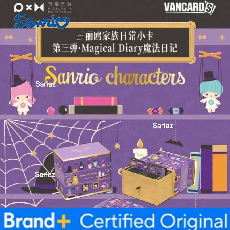 Sanrio Genuine Family Daily Small Card Magical Diary HelloKitty Pink Cute Anniversary Gift Box Collection Cards Toys H260130