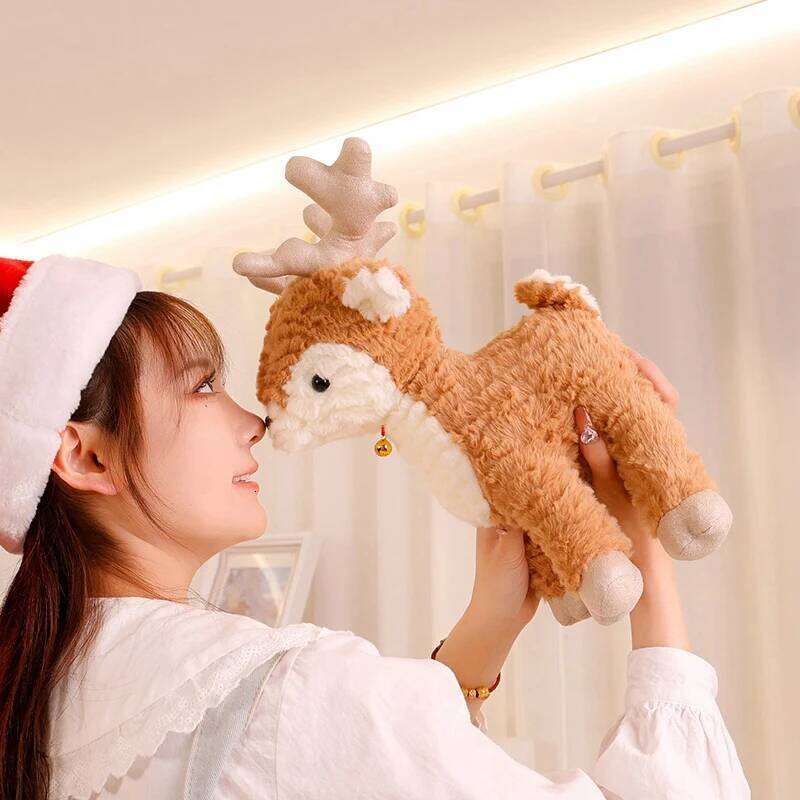 New Kawaii Christmas Tree & Elk Plush Dolls Stuffed Soft Plant Toys Sika Deer For Kids Family Xmas Decoration Gift Y260128