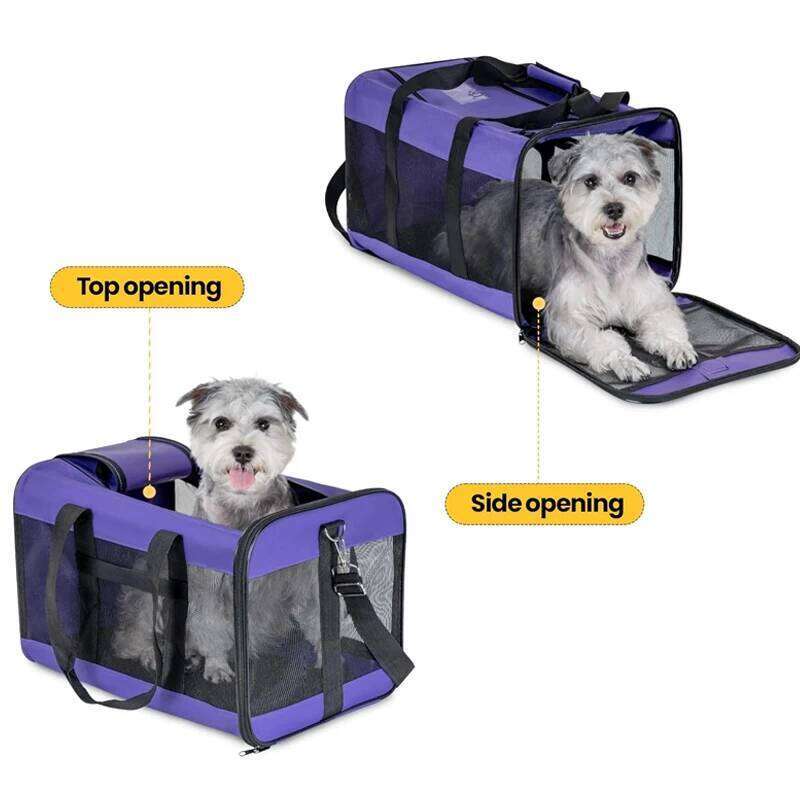 Soft Sided Airline Approved Pet Travel Bag Foldable Cat Cage Suitable for Medium Small Cats and Dog 26H0130