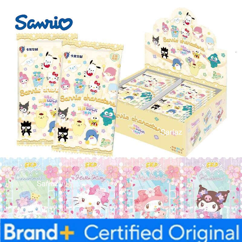 Sanrio Genuine Polaroid Series Family Flowers Luck HelloKitty Kuromi Pink Cute Anime Collection Card Kids Toys Gifts H260130