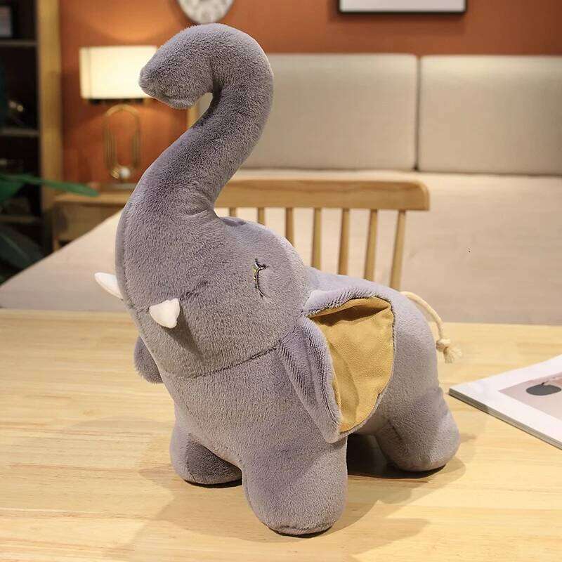 28cm/11.02in Plush Toy Doll Pink and Gray Happy Elephant for Kids&Girlfriend Holiday Birthday Xmas Gifts Home Decor Y260128