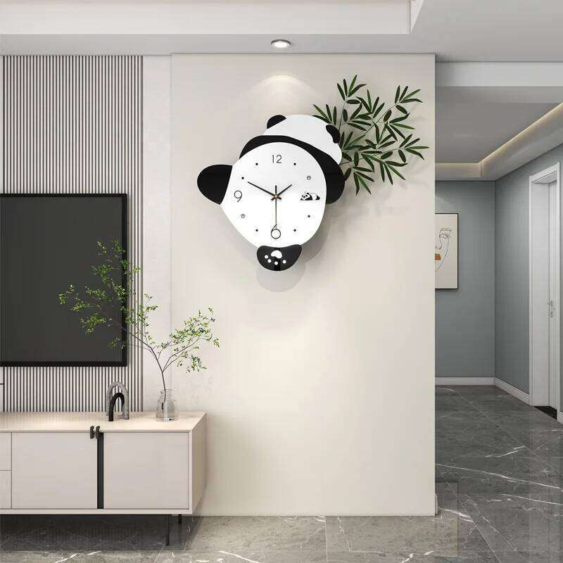 Panda , living high-end silent home dining room, clock hanging on the wall, no punching, modern simple decorative W260130