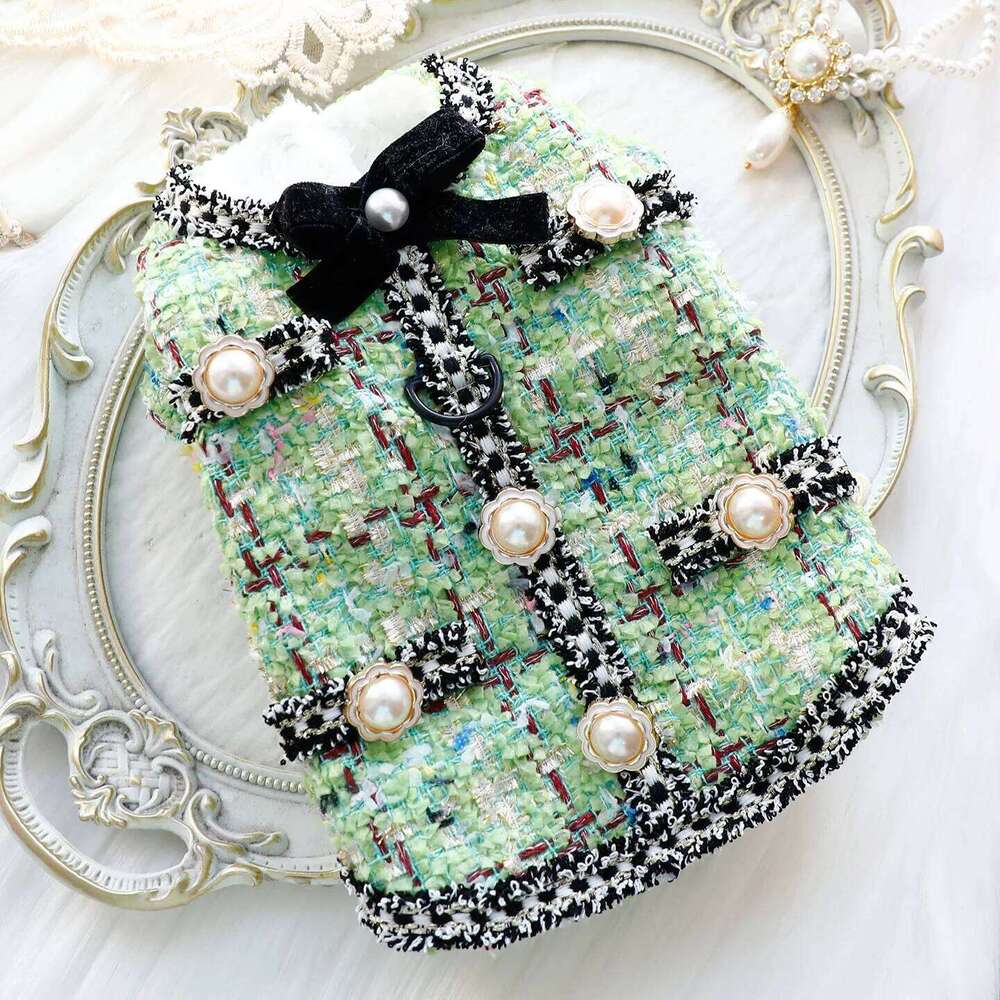 Warm Dress Formal Princess Style Green Classic Outfit Fit For Small Dog Breeds Teddy/bichon Frise/schnauzer Pet Clothes H260129