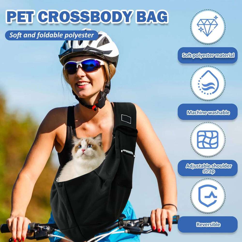 Dog Carrier Pet Sling Shoulder Bag Comfortable Portable Travel Crossbody Outdoor Cat Puppy Small Dogs Carrying Supplies 26H0130