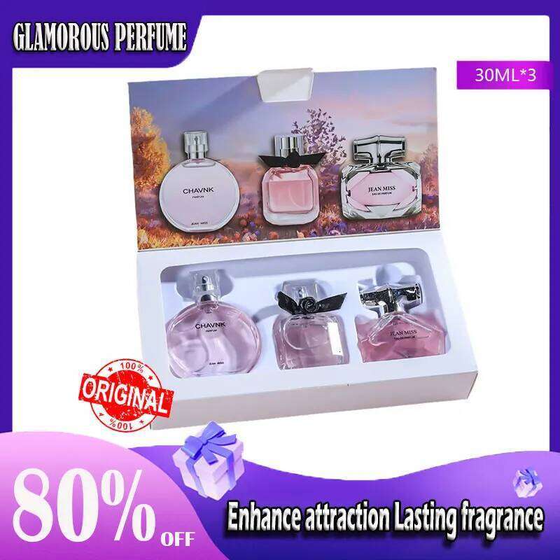 90ML30mlx3PCS Eau De Parfum Gift Box Feminino Spray Fresh Light Scent Floral Fruity Chypre Notes LongLasting Women Perfume Set H260130