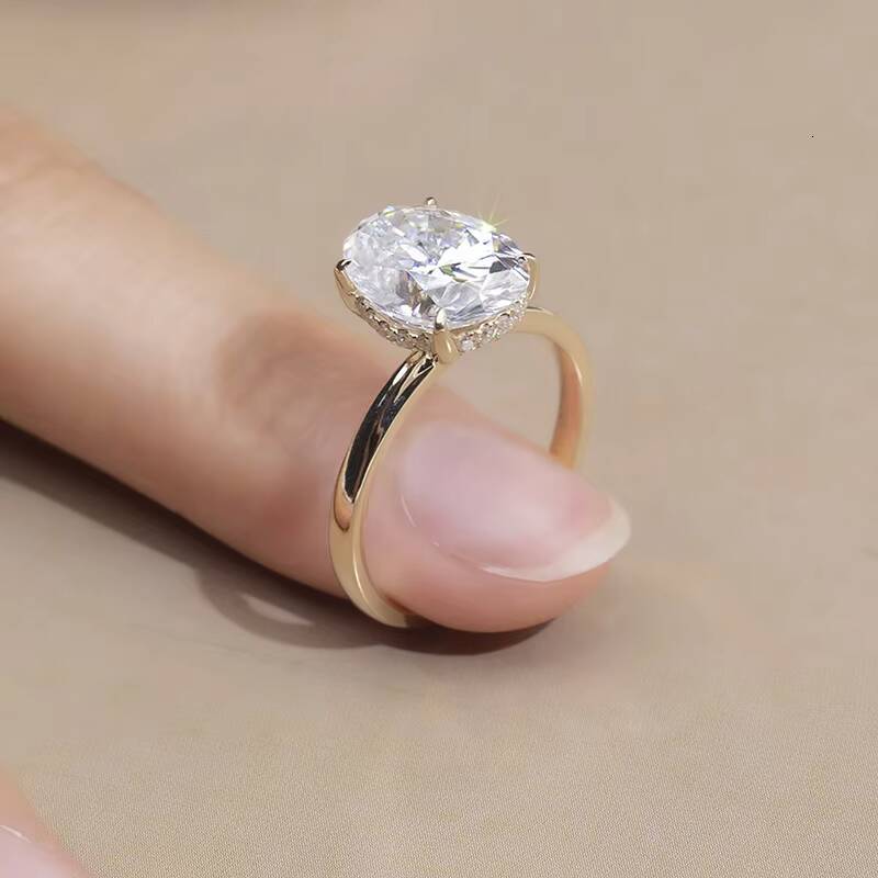 MSR-1226 Customized Jewelry 14K Gold Engagement Solitaire Diamond Ring 258ct D VS1 Oval Shape Lab Grow Diamond Ring